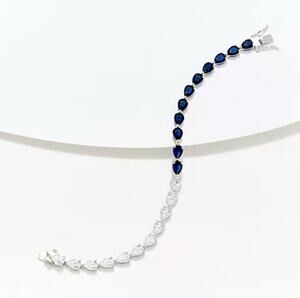 Diamonique x Jennifer Miller Pear Horizontal Line Bracelet, Sterling Silver